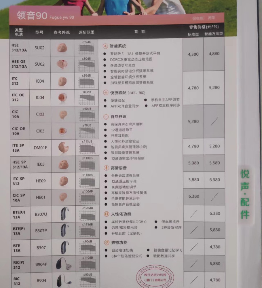 欧仕达助听器全国零售价