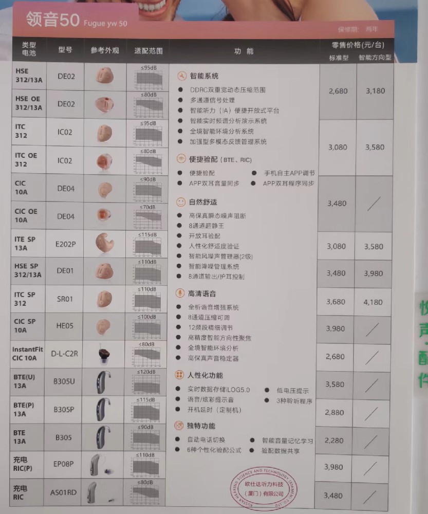 欧仕达助听器全国零售价